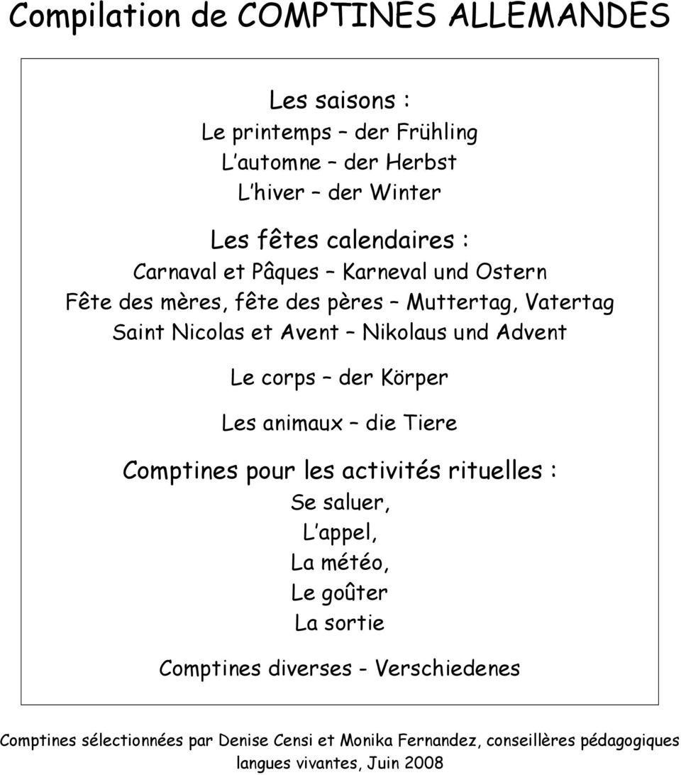 Compilation De Comptines Allemandes - Pdf Free Download destiné Comptine Automne Maternelle