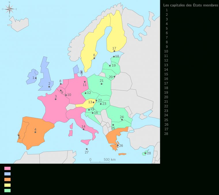 Compléter La Carte De La Construction Européenne – 3E destiné Union Européenne Carte Vierge