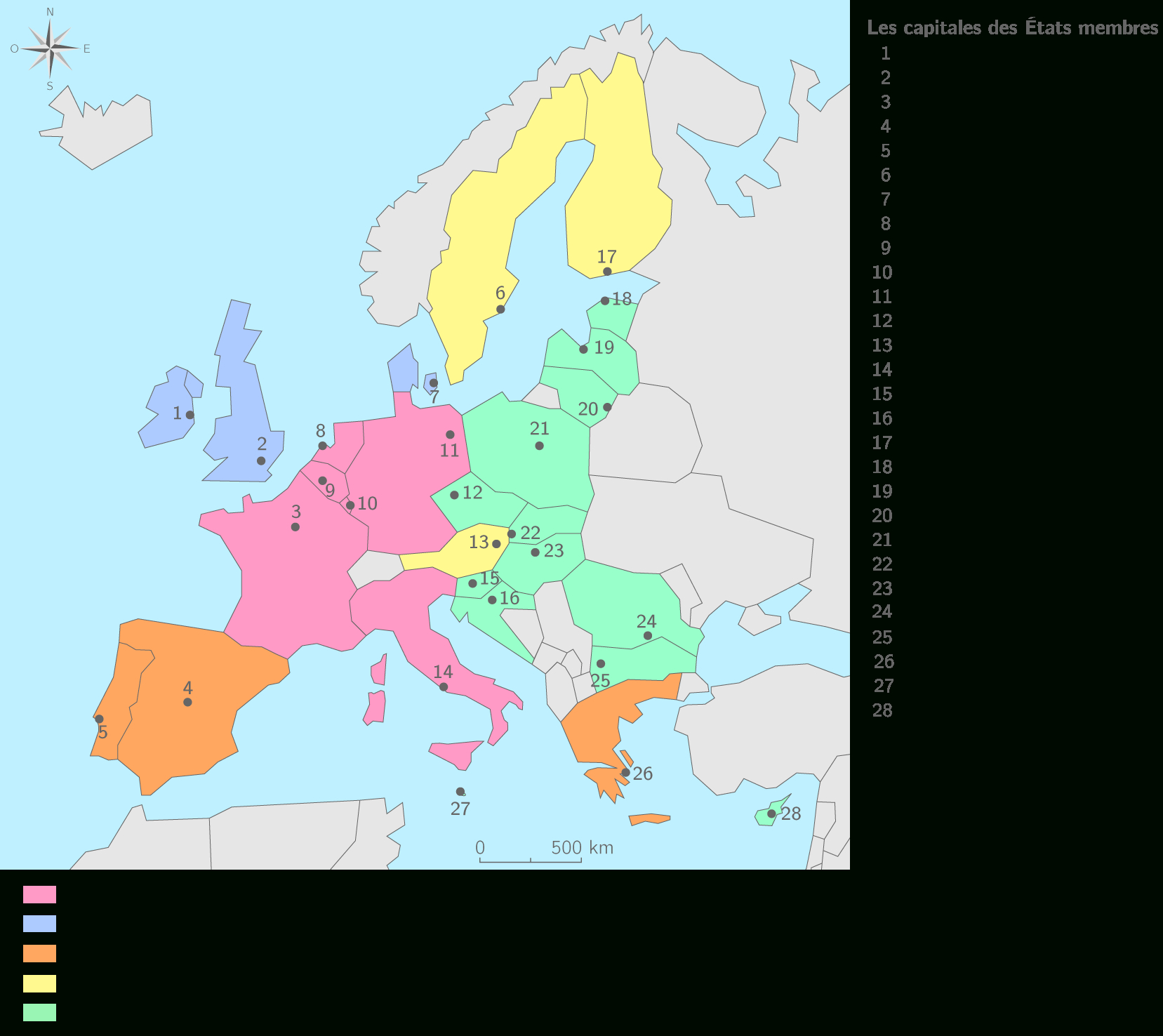 Compléter La Carte De La Construction Européenne - 3E destiné Union Européenne Carte Vierge