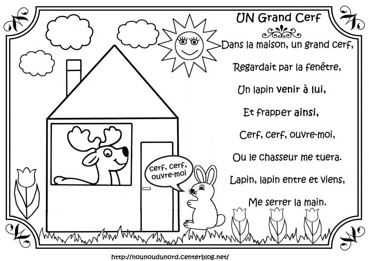 Comptine Le Grand Cerf Illustrée Par Nounoudunord. pour Chanson Du Cerf Et Du Lapin