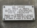 Datei:plaque Robert Desnos, 19 Rue Mazarine, Paris 6 intérieur Poème De Robert Desnos