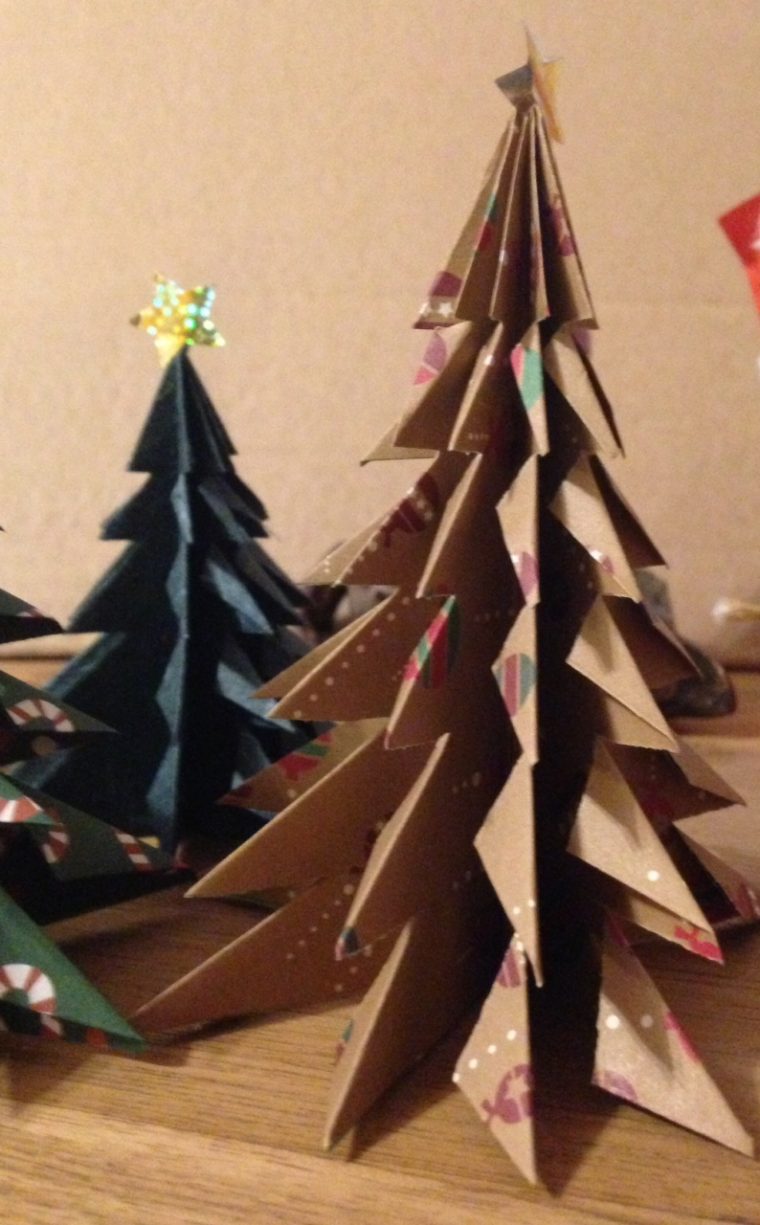 Décoration De Table De Noël: Pliage D'un Sapin En Origami à Origami Sapin De Noel