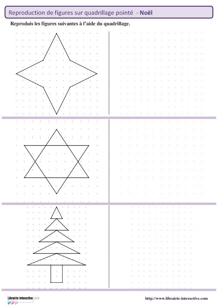 Des Figures Géométriques Sur Le Thème De Noël À Reproduire concernant Figures Géométriques Ce1
