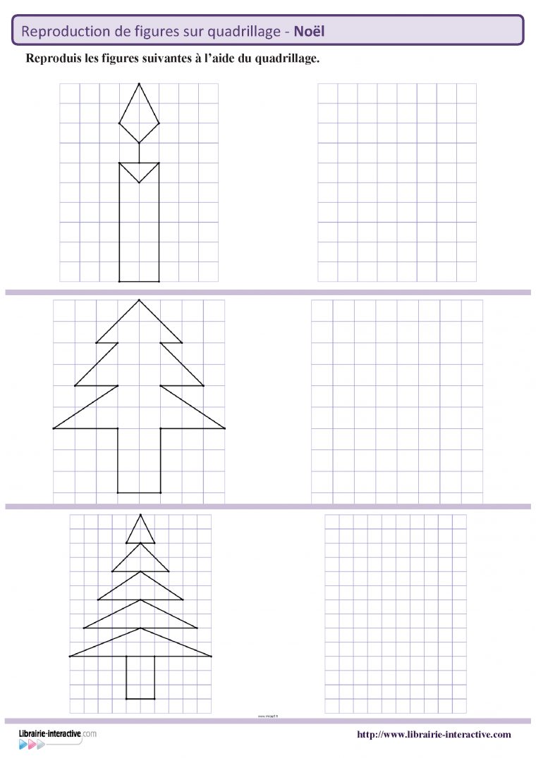 Des Figures Géométriques Sur Le Thème De Noël À Reproduire intérieur Figures Géométriques Ce1