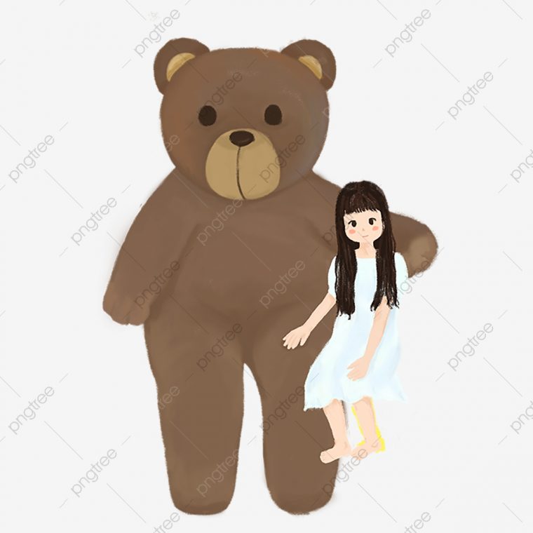Dessin Animé Brun Gros Ours Petite Fille Blanche De Jupe concernant Petit Ours Brun Dessin Animé Gratuit