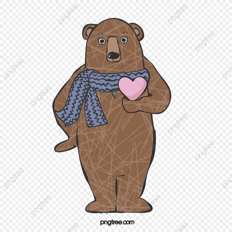 Dessin Animé Ours Brun Amour Éléments Dessinés À La Main pour Petit Ours Brun Dessin Animé Gratuit