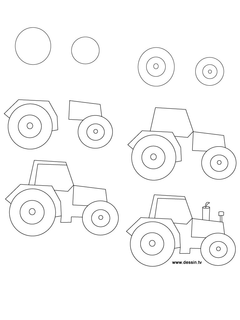 Dessin Tracteur | Cours De Dessin, Facile À Dessiner destiné Dessin Tracteur Facile