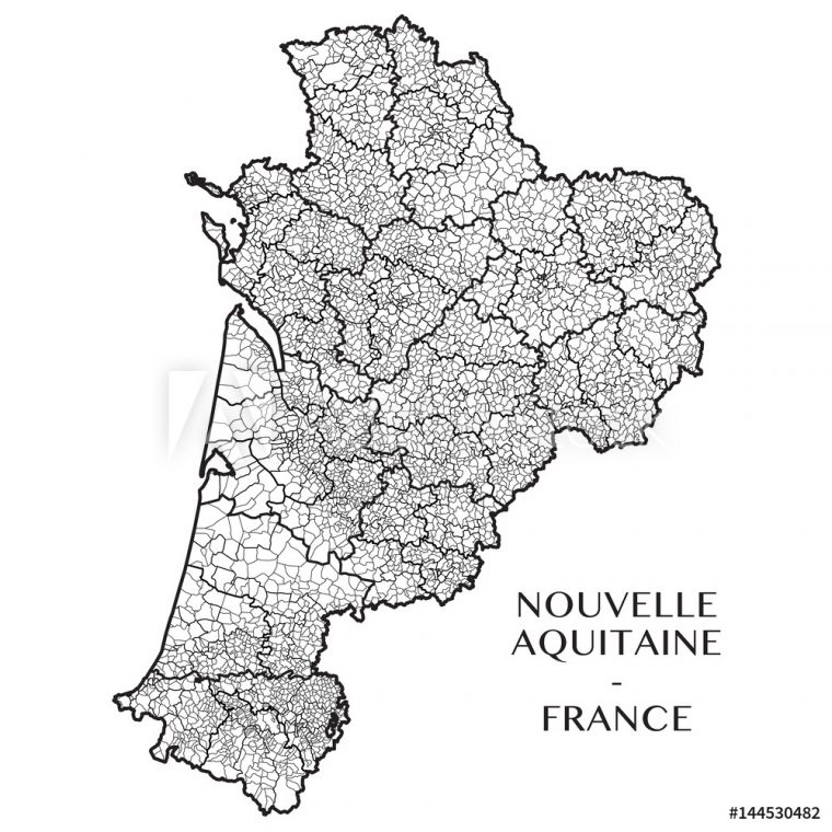 Detailed Map Of The Region Of Nouvelle Aquitaine, France serapportantà Nouvelle Region France