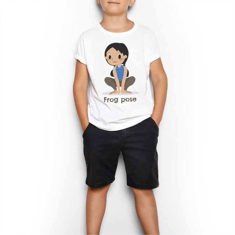 Détails Sur T-Shirt Enfant Yoga Enfant Posture De La Grenouille Asanas  Meditation destiné La Grenouille Meditation
