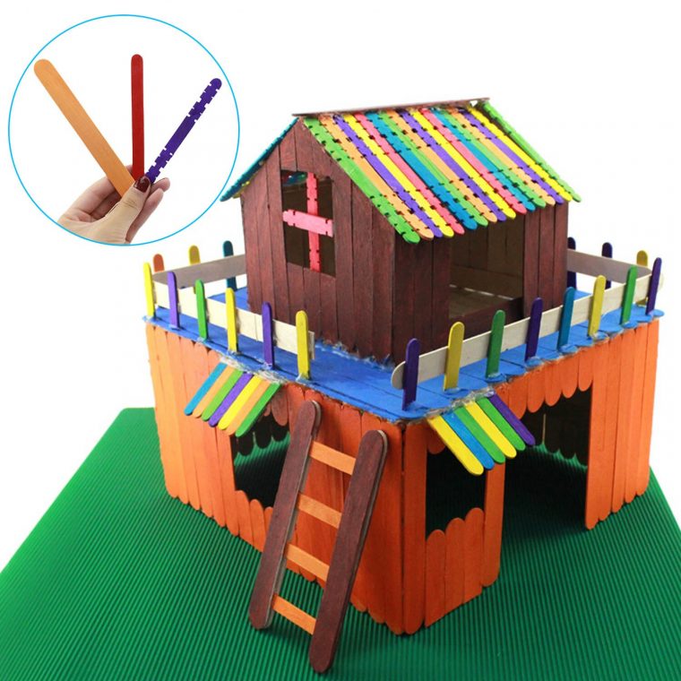 €2.04 50% De Réduction|Esegad 50 Pcs Bâton De Popsicle En Bois Coloré  Bricolage Artisanat Jouet Bâtons De Crème Glacée Jouet Pour Enfants  Bricolage encequiconcerne Bricolage Avec Baton De Bois