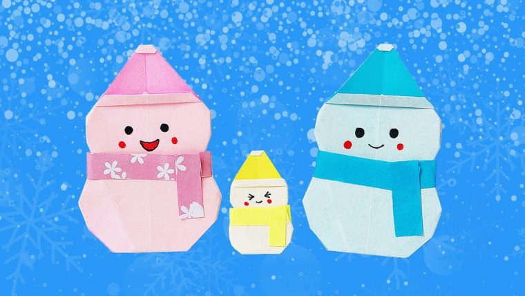 ⛄️ Origami Snowman ⛄️ – Snowman • Người Tuyết • Bonhomme De Neige (Ako) dedans Origami Bonhomme De Neige