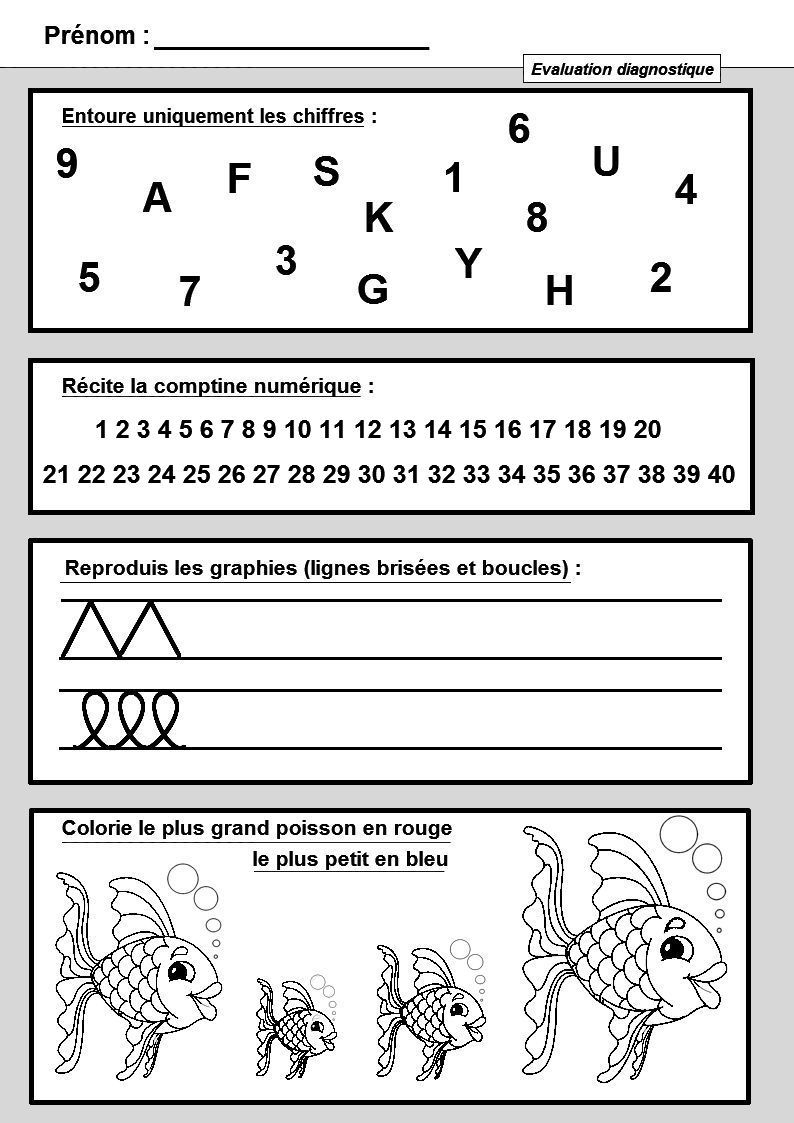 Ecole Maternelle Evaluation Diagnostique En Gs (Avec Images encequiconcerne Rentrée En Grande Section