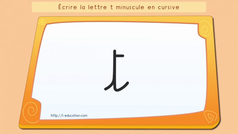 Écrire L'alphabet: Apprendre À Écrire La Lettre T En Minuscule En Cursive intérieur T Majuscule En Cursive