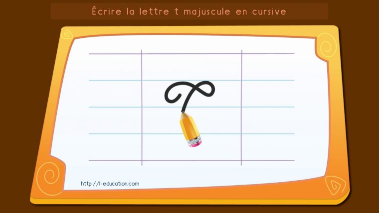 Écrire L'alphabet: Apprendre À Écrire La Lettre T Majuscule En Cursive encequiconcerne T Majuscule En Cursive