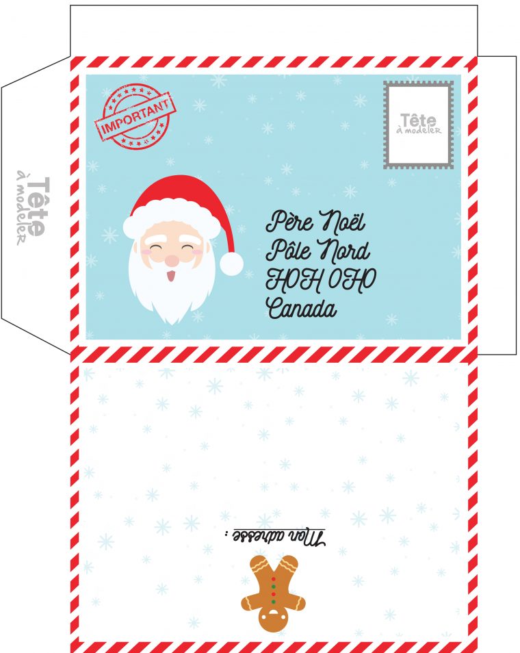 Enveloppe De Noël À Imprimer Pour Le Canada destiné Liste Pere Noel Imprimer