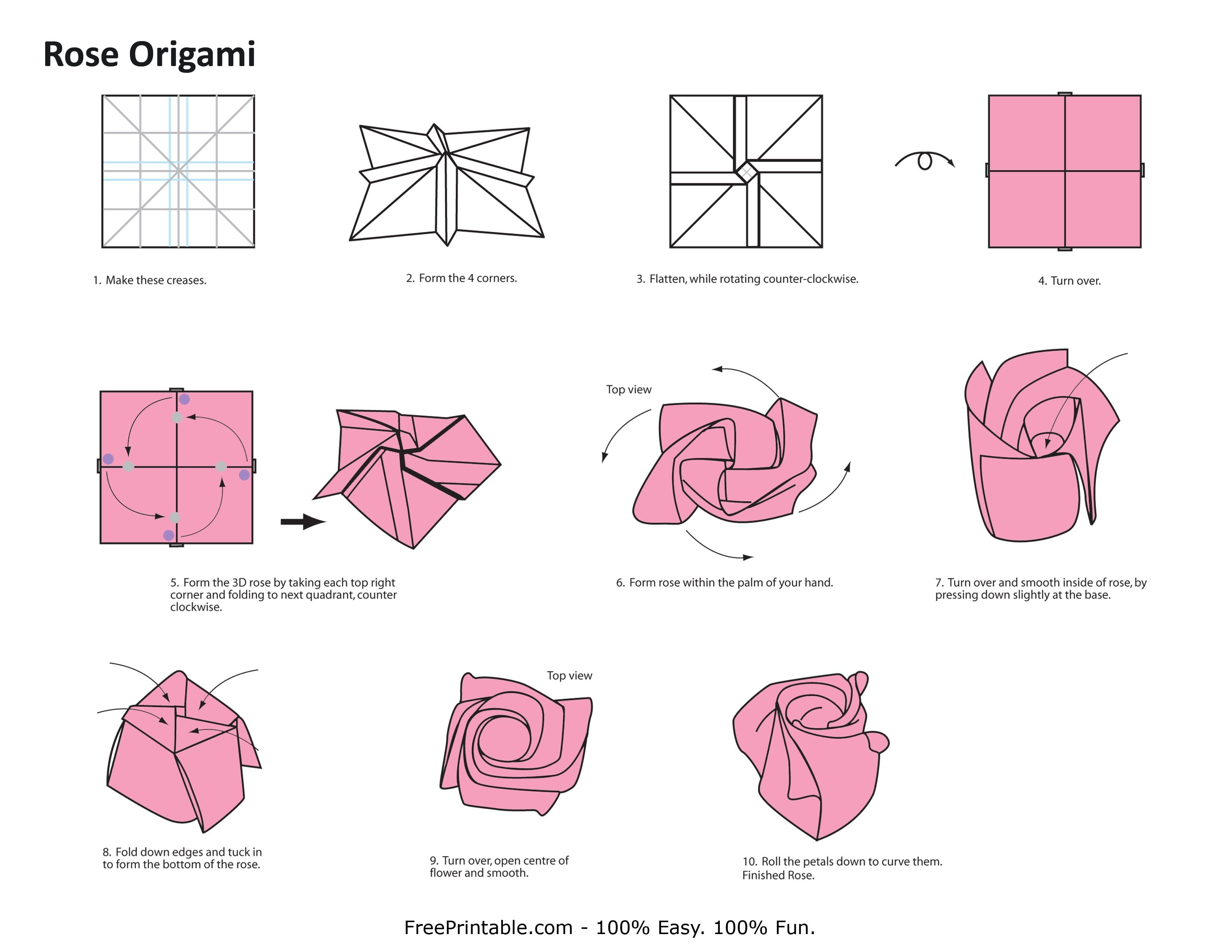Épinglé Par Emma Emma Sur Origami | Origami Facile, Origami tout Origami Rose Facile A Faire