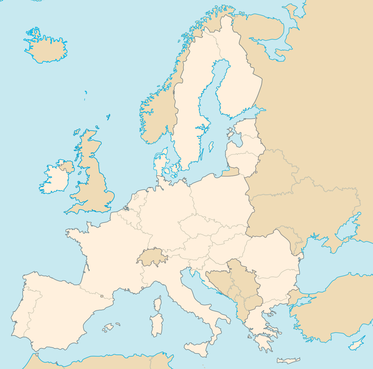 États Membres De L'union Européenne — Wikipédia serapportantà Union Européenne Carte Vierge