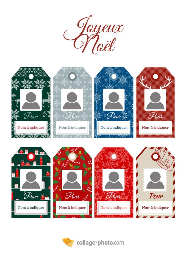 Étiquette Cadeau De Noël – Collage-Photo concernant Etiquette Noel A Imprimer