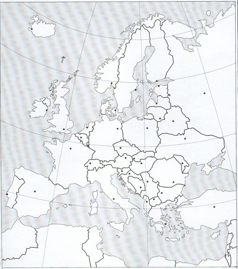 Europe – Carte Des Etats Et Des Capitales – À Compléter – 4E serapportantà Carte Europe Capitale