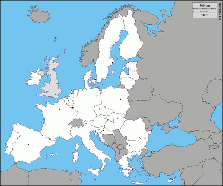 Europe : Carte Géographique Gratuite, Carte Géographique encequiconcerne Union Européenne Carte Vierge