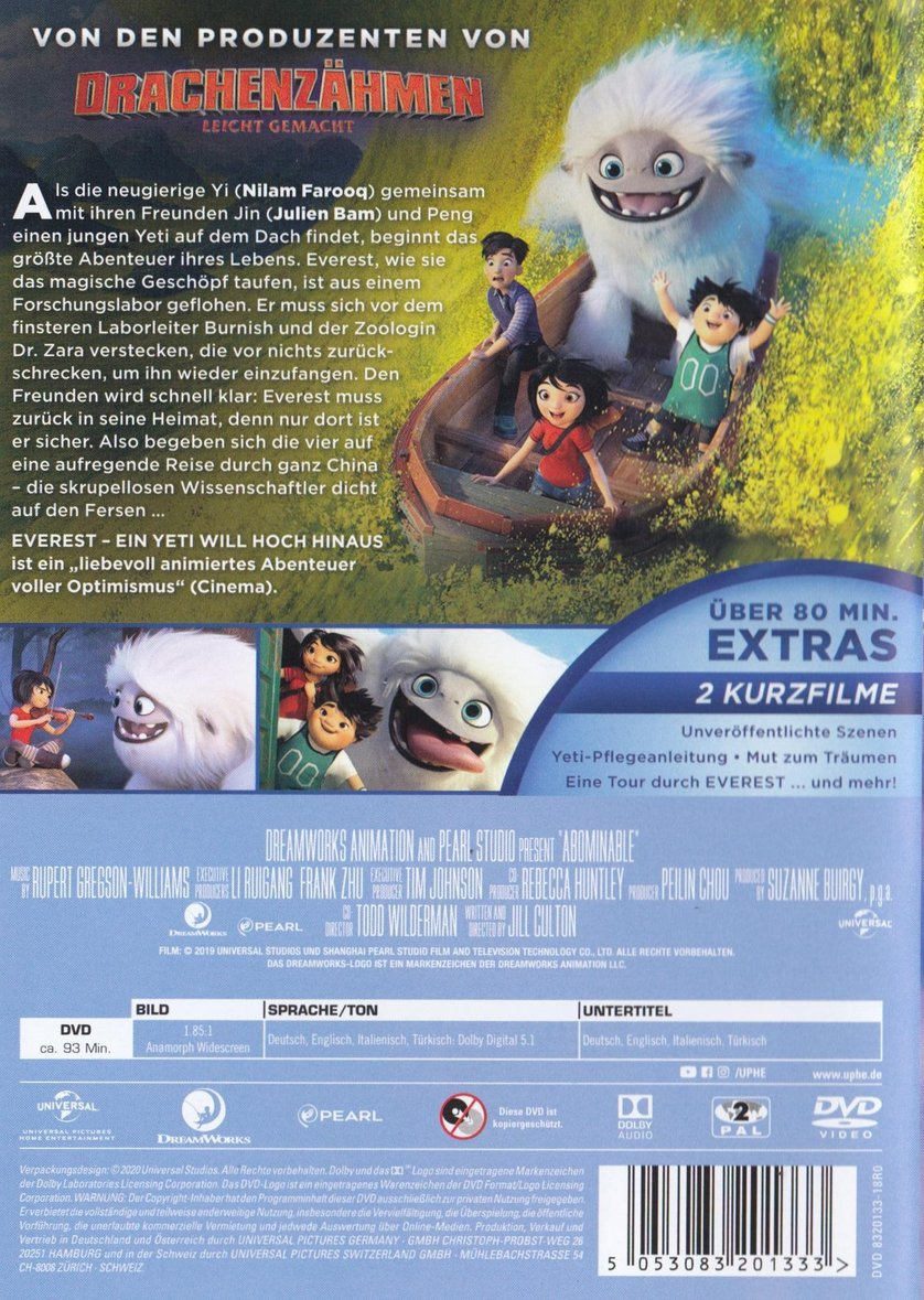 Everest - Ein Yeti Will Hoch Hinaus: Dvd Oder Blu-Ray Leihen avec Film D Animation Dreamworks