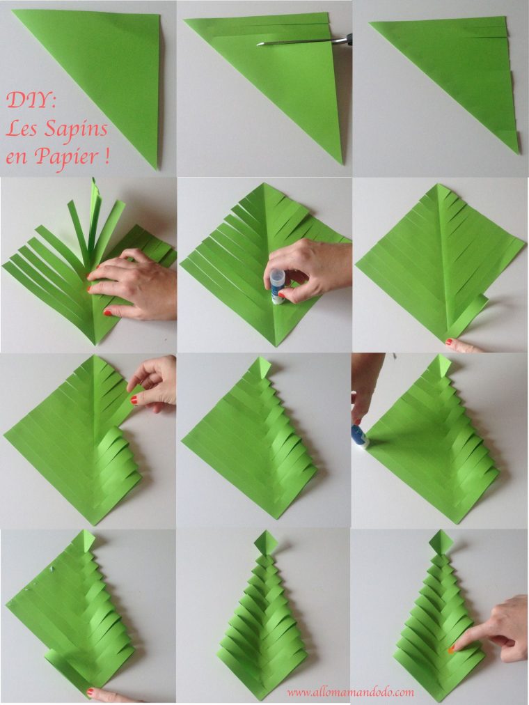 Fabrique Des Sapins De Noël En Papier (Diy Facile Et Rapide serapportantà Origami Sapin De Noel
