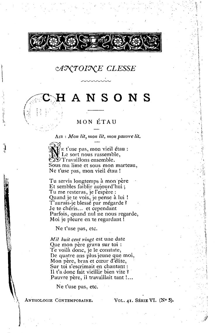 File:clesse – Chansons, 1888.djvu – Wikimedia Commons destiné Chanson Pense À Moi