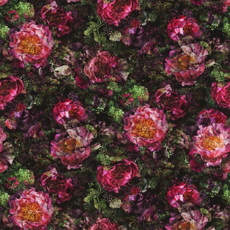 Fleur De Nuit – Rose/fuchsia Fabric | Le Poème De Fleurs | Designers Guild avec Poeme Les Fleurs