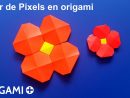 Fleur De Pixels En Origami encequiconcerne Origami Rose Facile A Faire