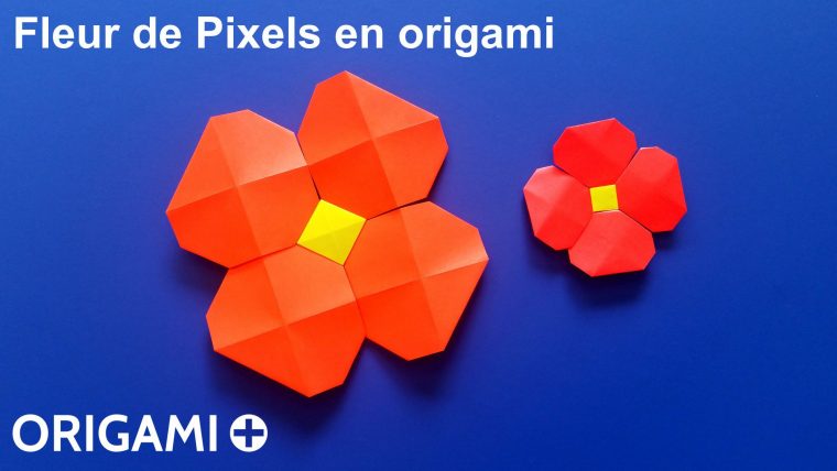 Fleur De Pixels En Origami encequiconcerne Origami Rose Facile A Faire