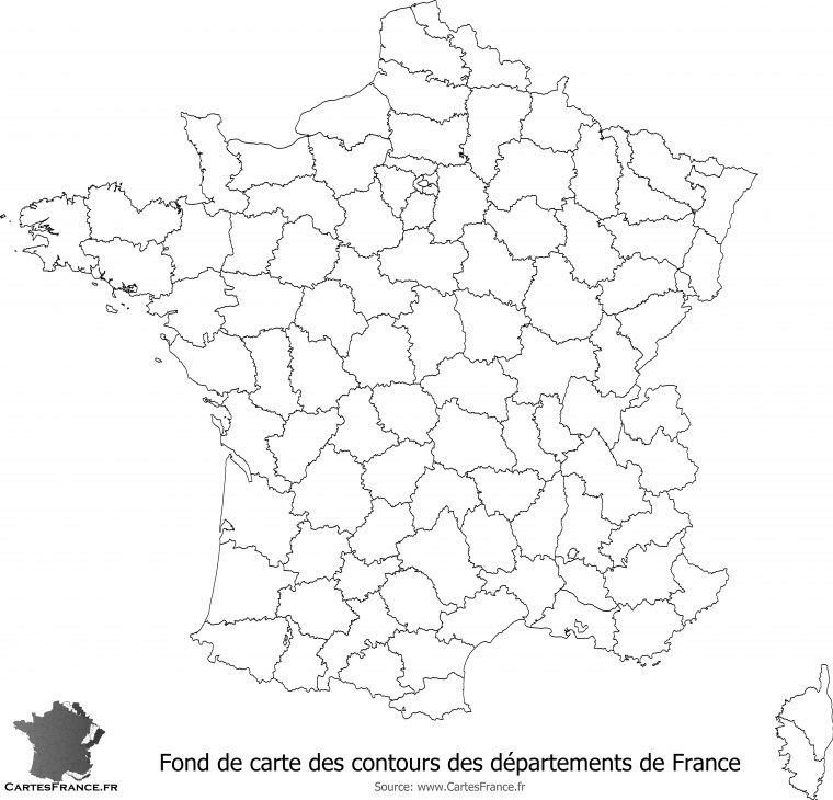 Fond De Carte Des Contours Des Départements De France encequiconcerne Carte Des Régions Vierge