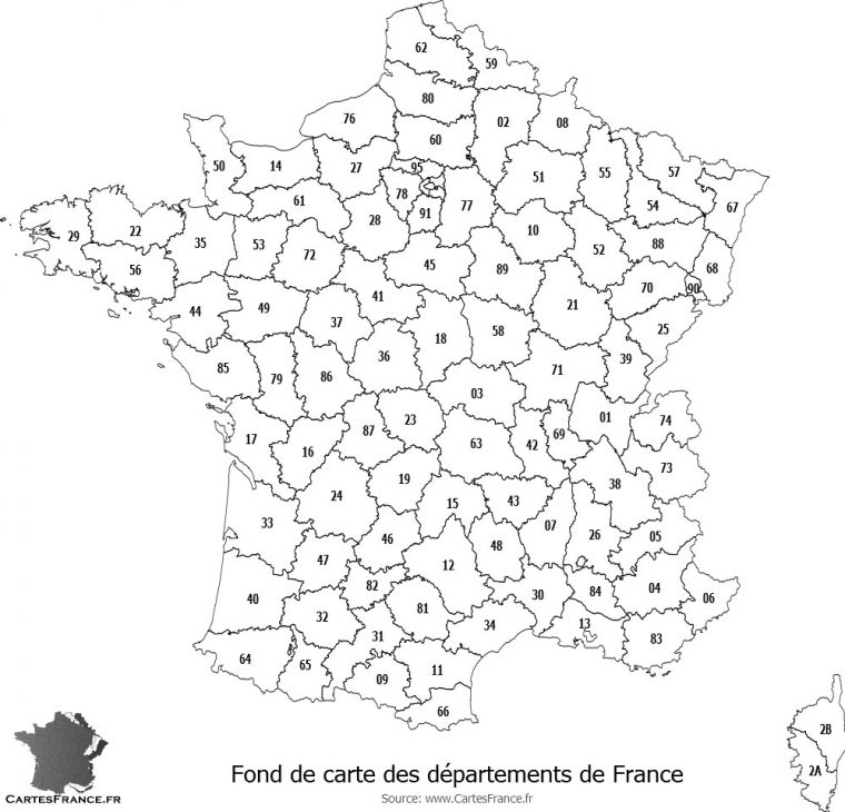 Fond De Carte Des Départements De France concernant Carte Des Régions Vierge