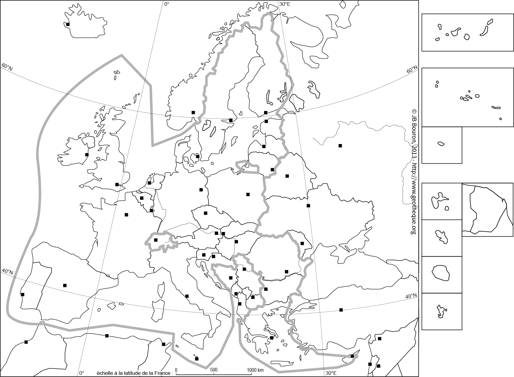 Fond De Carte En Noir Et Blanc De L'ue28. Eu28 Map tout Union Européenne Carte Vierge