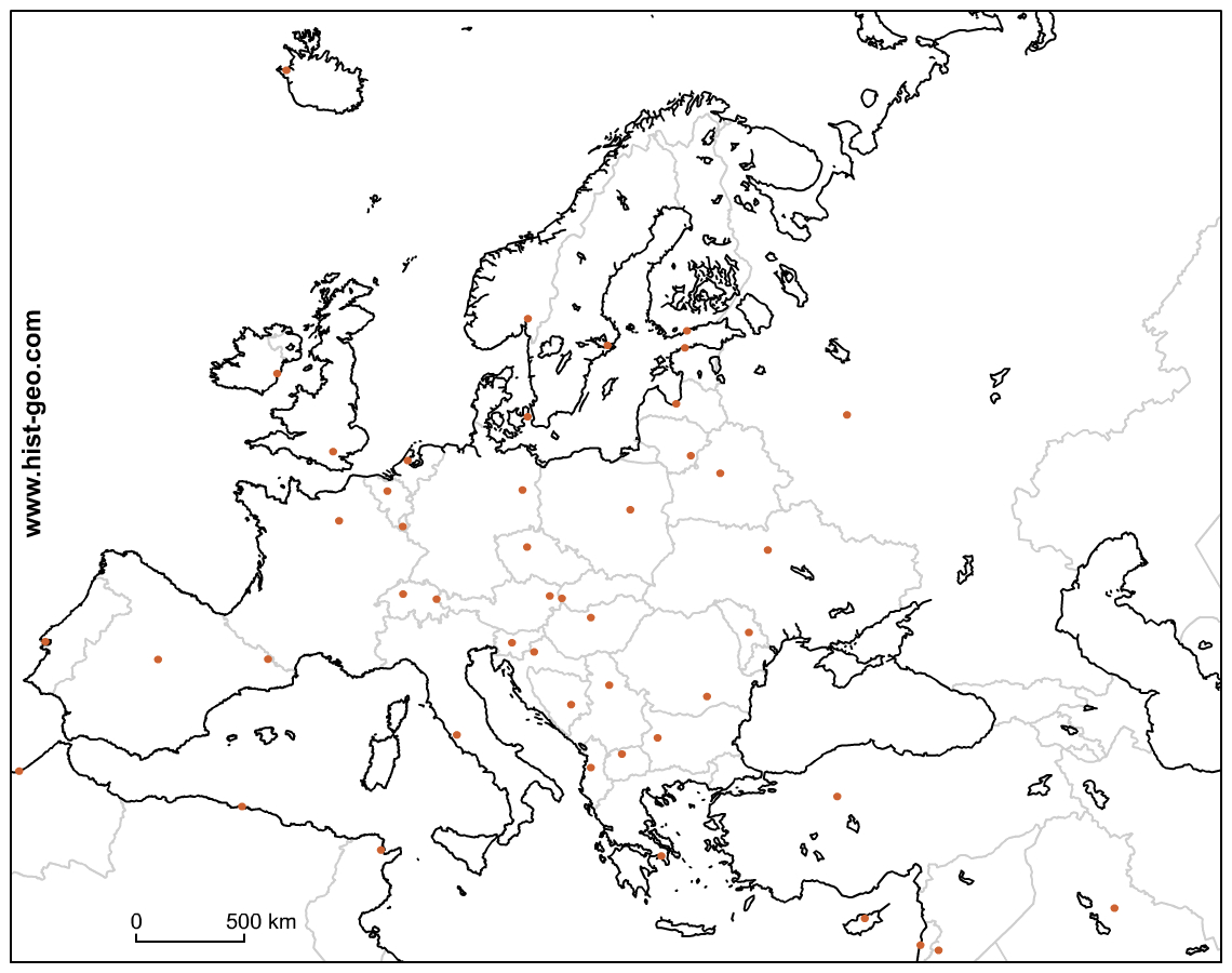 Fond De Carte Vierge Avec Les Pays Et Les Capitales De L pour Carte Europe Avec Capitales