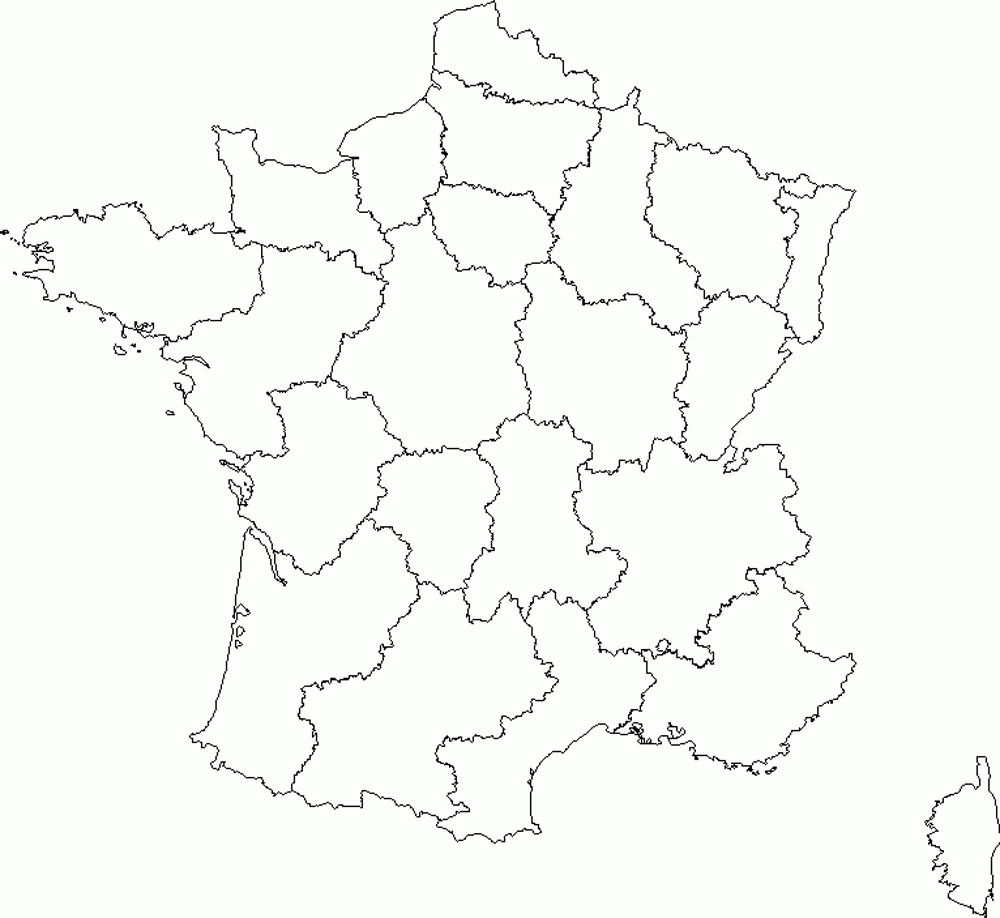 Fonds De Carte De France - Carte-Monde à Carte Des Régions Vierge