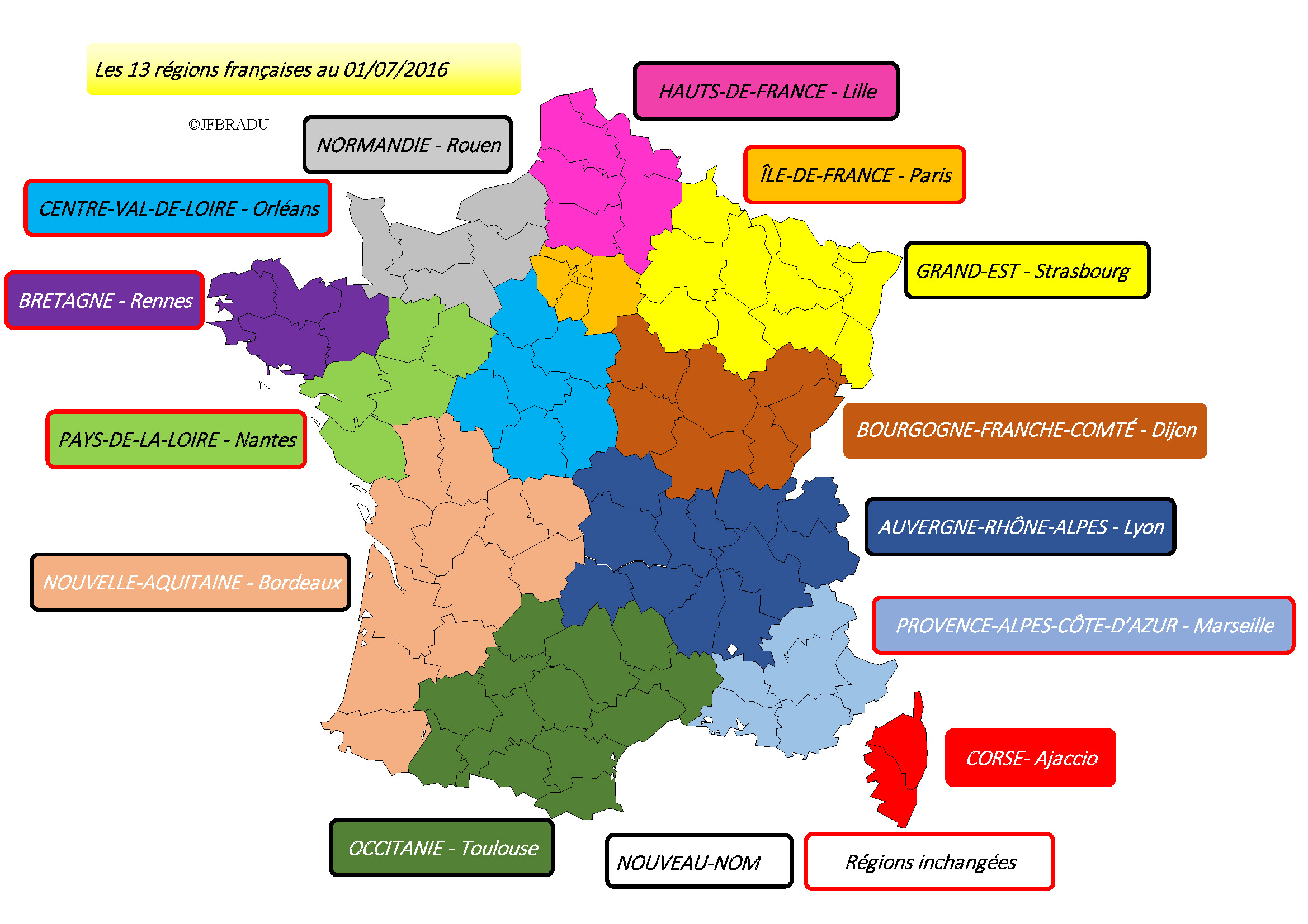 Fonds De Cartes France dedans Carte De France Nouvelles Régions