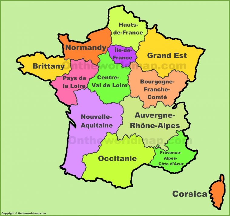 France Regions Map | New Regions Of France dedans Nouvelle Region France