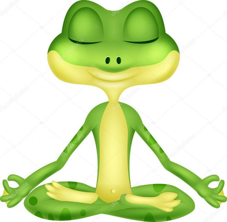 Frog Cartoon Doing Yoga — Stock Vector © Tigatelu #42368171 à La Grenouille Meditation