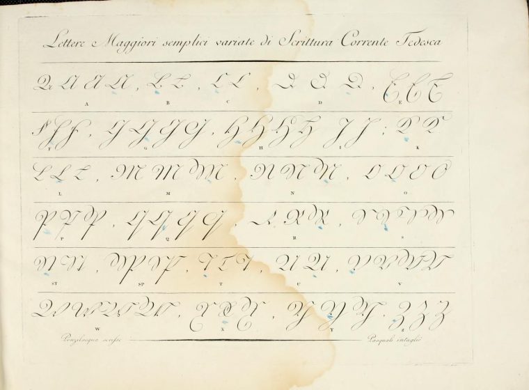German Current Script Majuscule Exemplar From: "calligrafia tout Majuscule Script