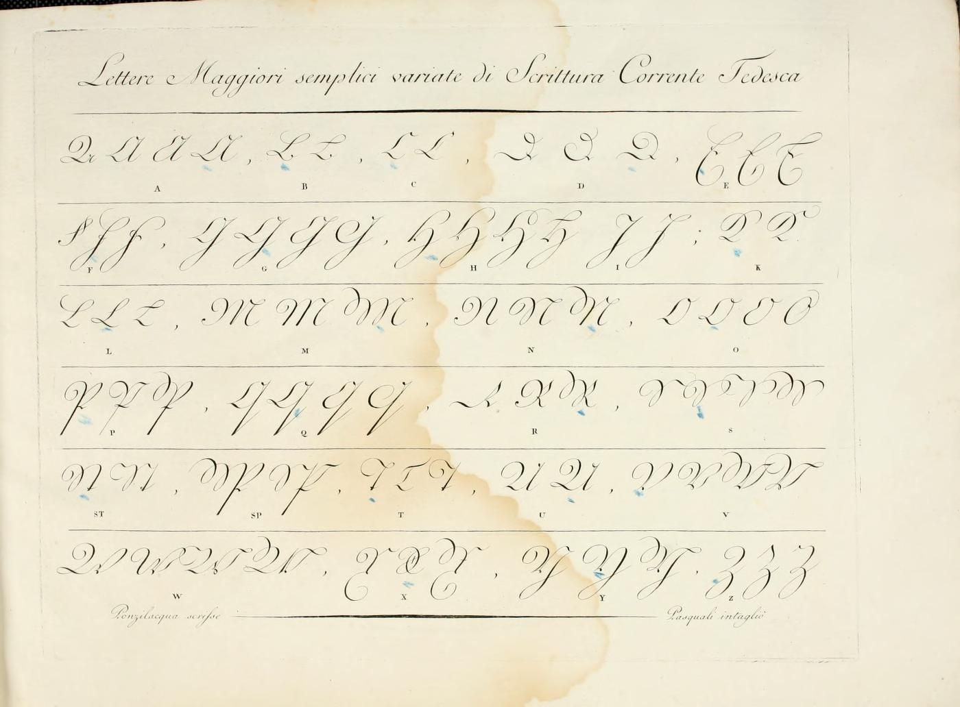 German Current Script Majuscule Exemplar From: &quot;calligrafia tout Majuscule Script