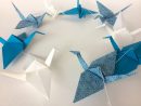 Guirlande De Grues En Origami Bleu Canard Et Blanc Sur Line tout Origami Canard