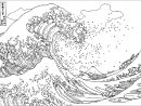 Hokusai : La Grande Vague De Kanagawa - Chefs D'œuvres pour Dessin De Vague A Imprimer