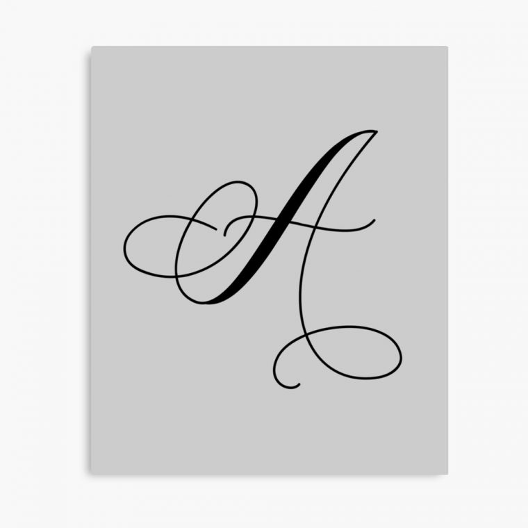 Impression Photo « Lettre Majuscule De Calligraphie A », Par tout T Majuscule En Cursive