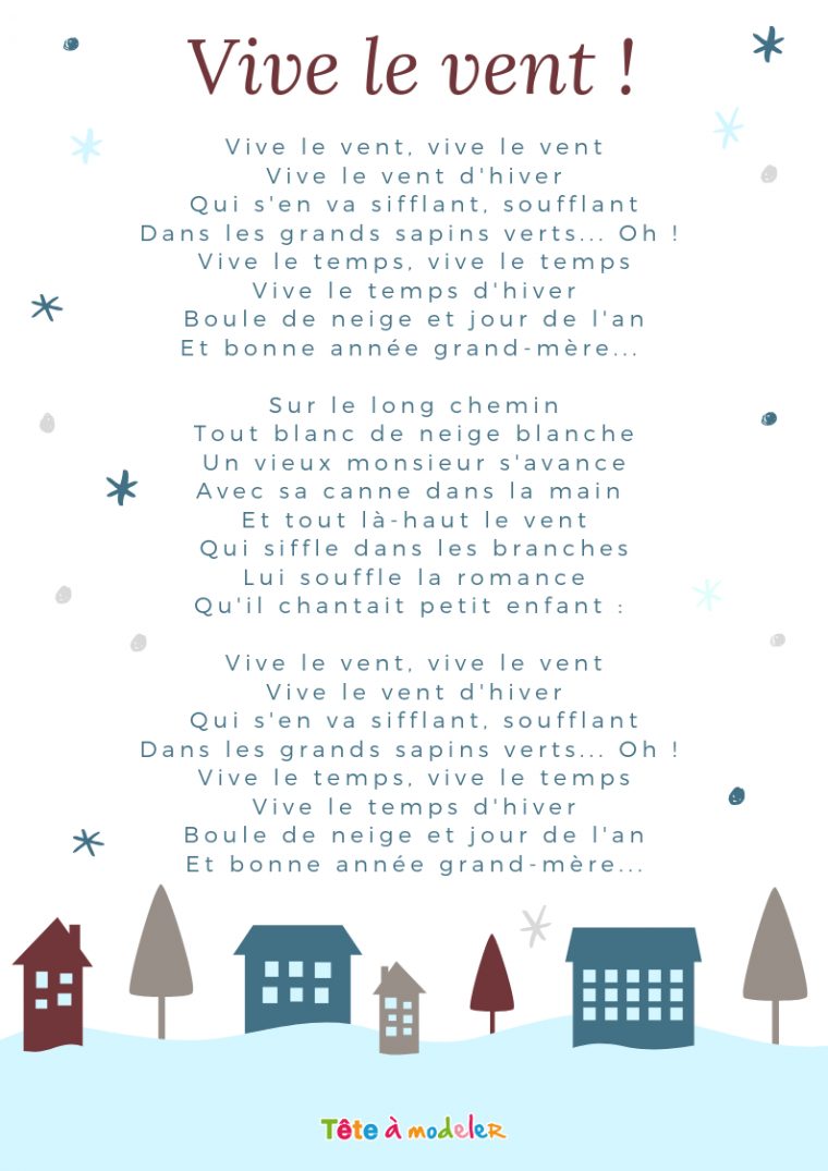 Imprimer La Chanson Vive Le Vent Carnet Chants – Chanson intérieur Chanson De Noel Ecrite