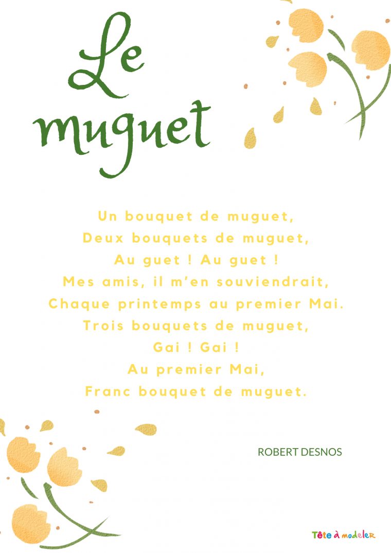 Imprimer La Poésie De Robert Desnos Le Muguet – Chanson encequiconcerne Poème De Robert Desnos