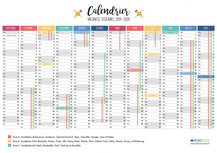 Imprimer Le Calendrier Scolaire Et Des Jours Fériés 2019 encequiconcerne Calendrier 2019 Avec Jours Fériés Vacances Scolaires À Imprimer
