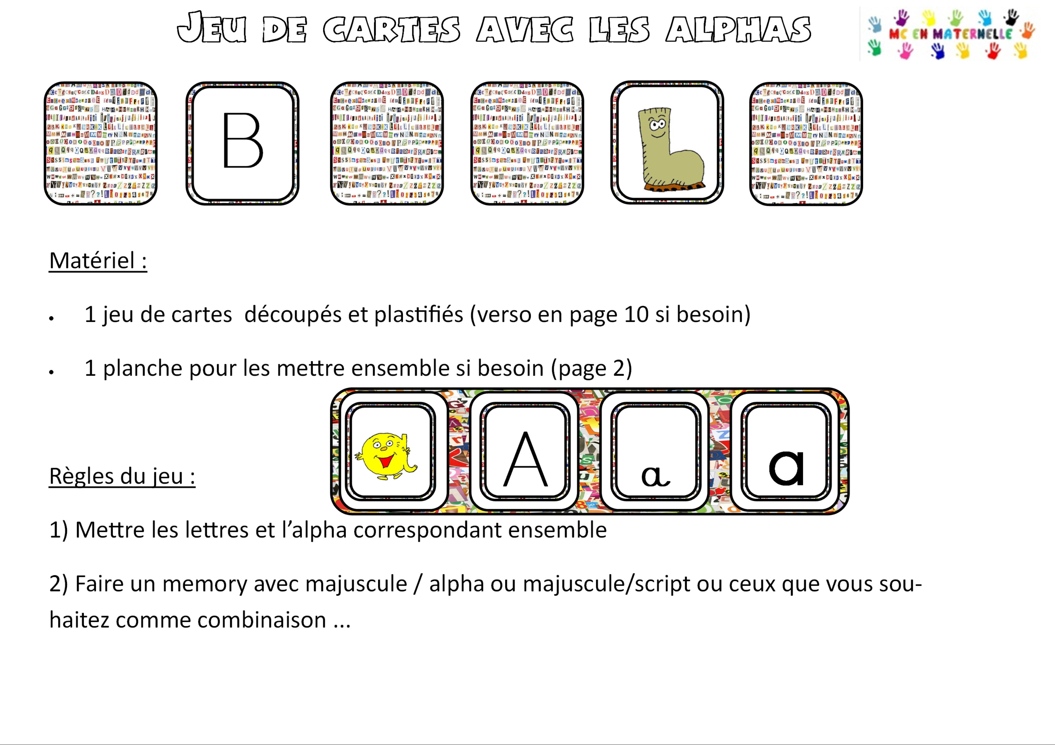 Jeu De Cartes Lettres Majuscules/script/attachés Et Alphas intérieur Majuscule Script