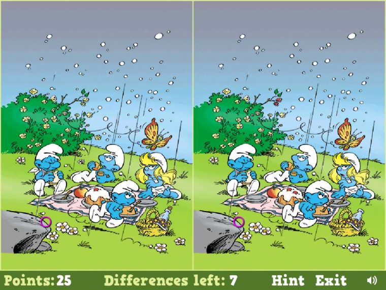 Jeu Schtroumpf Smurfs Spot The Difference / Jeuxgratuits avec Jeux De Différence