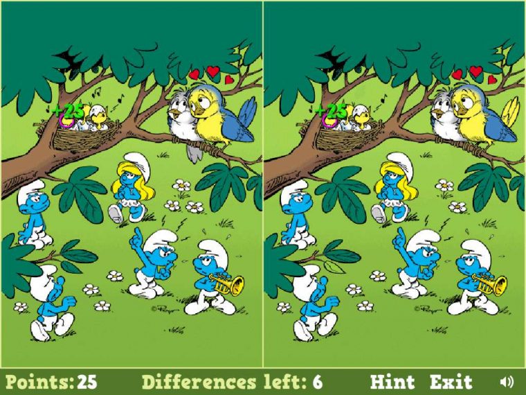 Jeu Schtroumpf Smurfs Spot The Difference / Jeuxgratuits destiné Jeux De Différence