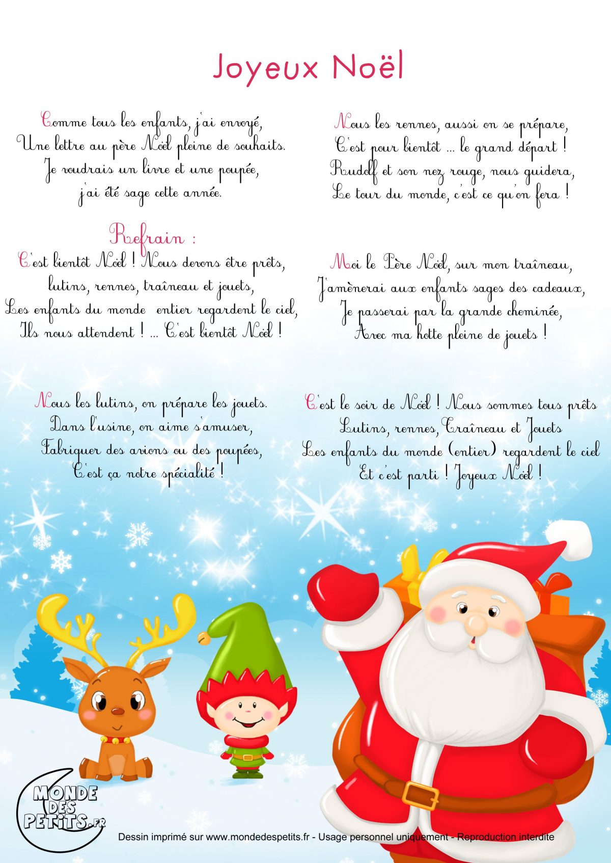Joyeux Noel : Paroles Du Célèbre Chant De Noël Avec Tête À intérieur L - Les Meilleurs Chants De Noël En Français